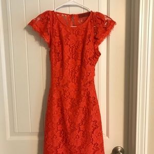 Orange lace dress